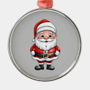 Schattige Kleine Cartoon Santa Metalen Ornament