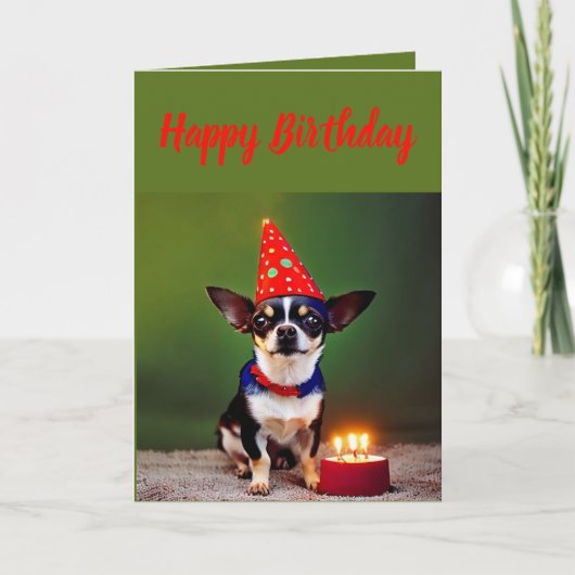 Schattige kleine Chihuahua verjaardag Kaart (Voorkant)
