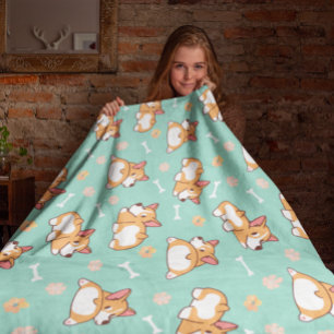 Schattige Kleine Corgi's Fleece Deken