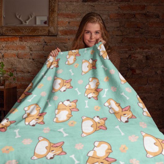 Schattige Kleine Corgi's Fleece Deken