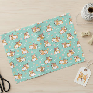 Schattige Kleine Corgi's Tissuepapier