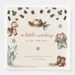 Schattige kleine cowboy is op weg jongen baby show servet