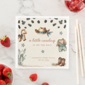 Schattige kleine cowboy is op weg jongen baby show servet (Insitu)