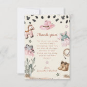 Schattige kleine cowgirl is op weg naar het baby s bedankkaart (Voorkant)