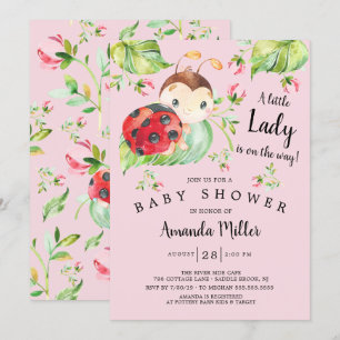 Schattige kleine dame lieveheersbeestje Baby showe Kaart