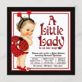 Schattige Kleine Dame Rode Lieveheersbeestje Baby  Kaart