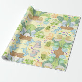 Schattige Kleine Dino Cadeaupapier (Uitgerold)