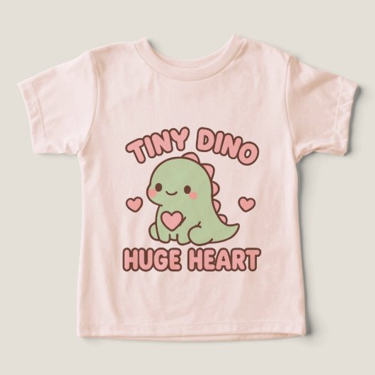 Schattige Kleine Dino met een Groot Hart Illustrat (Design voorkant)