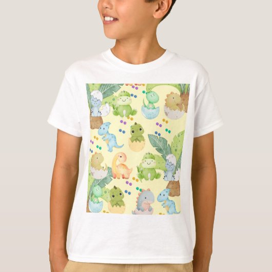 Schattige Kleine Dino T-shirt (Voorkant)