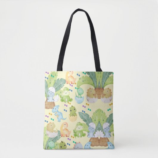 Schattige Kleine Dino Tote Bag (Voorkant)