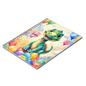 Schattige kleine dinosaurus met veel kleurrijke ba notitieboek (Linkerzijde)