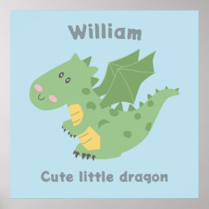Schattige kleine draak poster