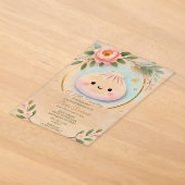 Schattige Kleine Dumpling Baby Shower Acryl Uitnodigingen (Laagn)