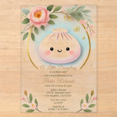 Schattige Kleine Dumpling Baby Shower Acryl Uitnodigingen (Voorkant)