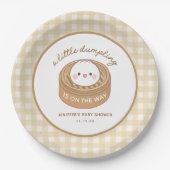 Schattige Kleine Dumpling Baby Shower Papieren Bordje (Voorkant)