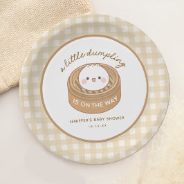 Schattige Kleine Dumpling Baby Shower Papieren Bordje
