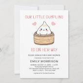Schattige Kleine Dumpling Onderweg QR Code Baby Sh Kaart (Voorkant)