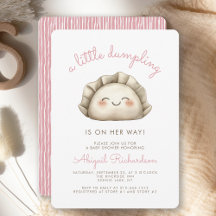 Schattige Kleine Dumpling Roze Meisje Baby Shower