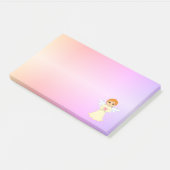 Schattige kleine engel op pastelkleuren post-it® notes (Schuin)