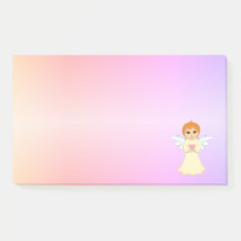 Schattige kleine engel op pastelkleuren post-it® notes
