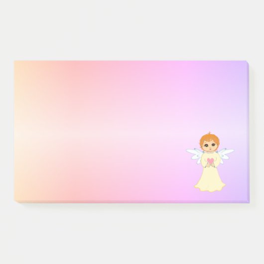 Schattige kleine engel op pastelkleuren post-it® notes (Voorkant)