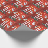 Schattige kleine engelen Witte kaarsen Hulst Rode  Cadeaupapier (Hoek)