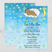 Schattige kleine etnische Baby Blue sterren en man