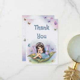 Schattige kleine fee baby shower bedankkaart