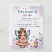 Schattige kleine fee babyshower kaart (Voorkant)
