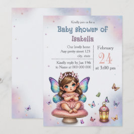 Schattige kleine fee babyshower kaart