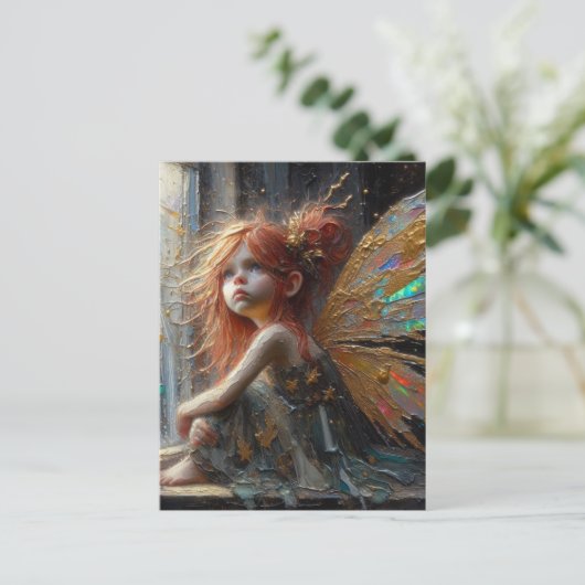 Schattige kleine fee briefkaart (Staand voorkant)