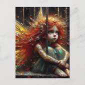 Schattige kleine fee met rood haar briefkaart (Voorkant)