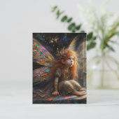 Schattige kleine fee met rood haar briefkaart (Staand voorkant)