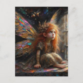 Schattige kleine fee met rood haar briefkaart (Voorkant)