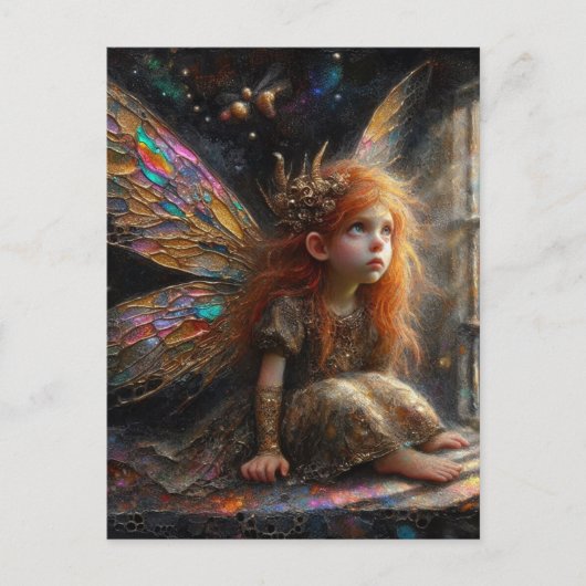 Schattige kleine fee met rood haar briefkaart (Voorkant)