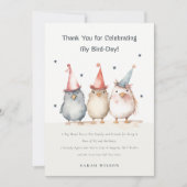 Schattige Kleine Feest Vogels Kinderen Verjaardag  Bedankkaart (Voorkant)