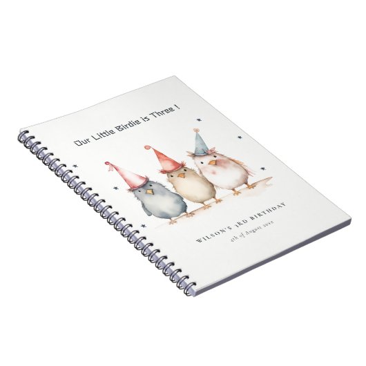 Schattige Kleine Feestvogels Kids Verjaardagsgaste Notitieboek (Rechterzijde)