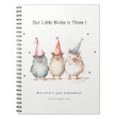 Schattige Kleine Feestvogels Kids Verjaardagsgaste Notitieboek (Voorkant)