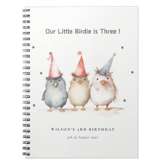 Schattige Kleine Feestvogels Kids Verjaardagsgaste Notitieboek