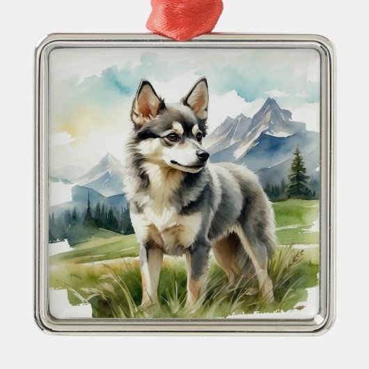 SCHATTIGE KLEINE FLUFFY KLEE KAI DOG METALEN ORNAMENT (Voorkant)