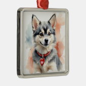 SCHATTIGE KLEINE FLUFFY KLEE KAI DOG METALEN ORNAMENT (Rechts)