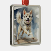 SCHATTIGE KLEINE FLUFFY KLEE KAI DOG METALEN ORNAMENT (Rechts)