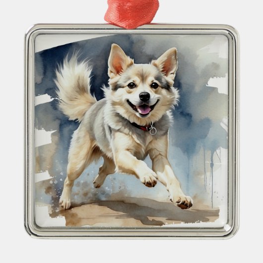 SCHATTIGE KLEINE FLUFFY KLEE KAI DOG METALEN ORNAMENT (Voorkant)