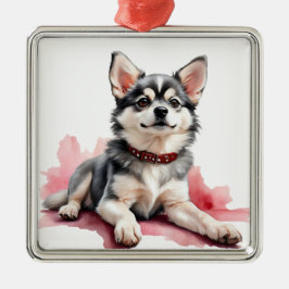 SCHATTIGE KLEINE FLUFFY KLEE KAI HOND METALEN ORNAMENT