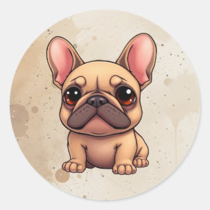 Schattige Kleine Franse Bulldog Huisdier Hond Dier Ronde Sticker