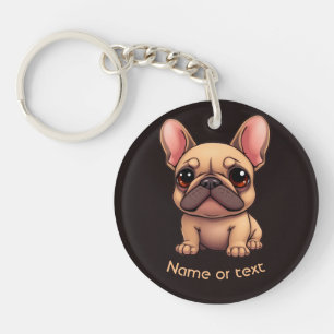 Schattige Kleine Franse Bulldog Huisdier Hond Dier Sleutelhanger
