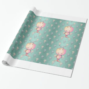 Schattige Kleine Fuzzy Monsters Cadeaupapier