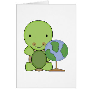 schattige kleine geografie schildpad