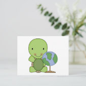 schattige kleine geografie schildpad briefkaart (Staand voorkant)