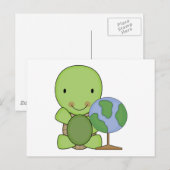schattige kleine geografie schildpad briefkaart (Voorkant / Achterkant)